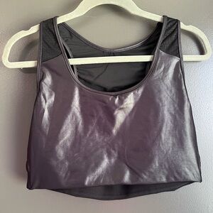 Leatherette sports bra/ Crop Top